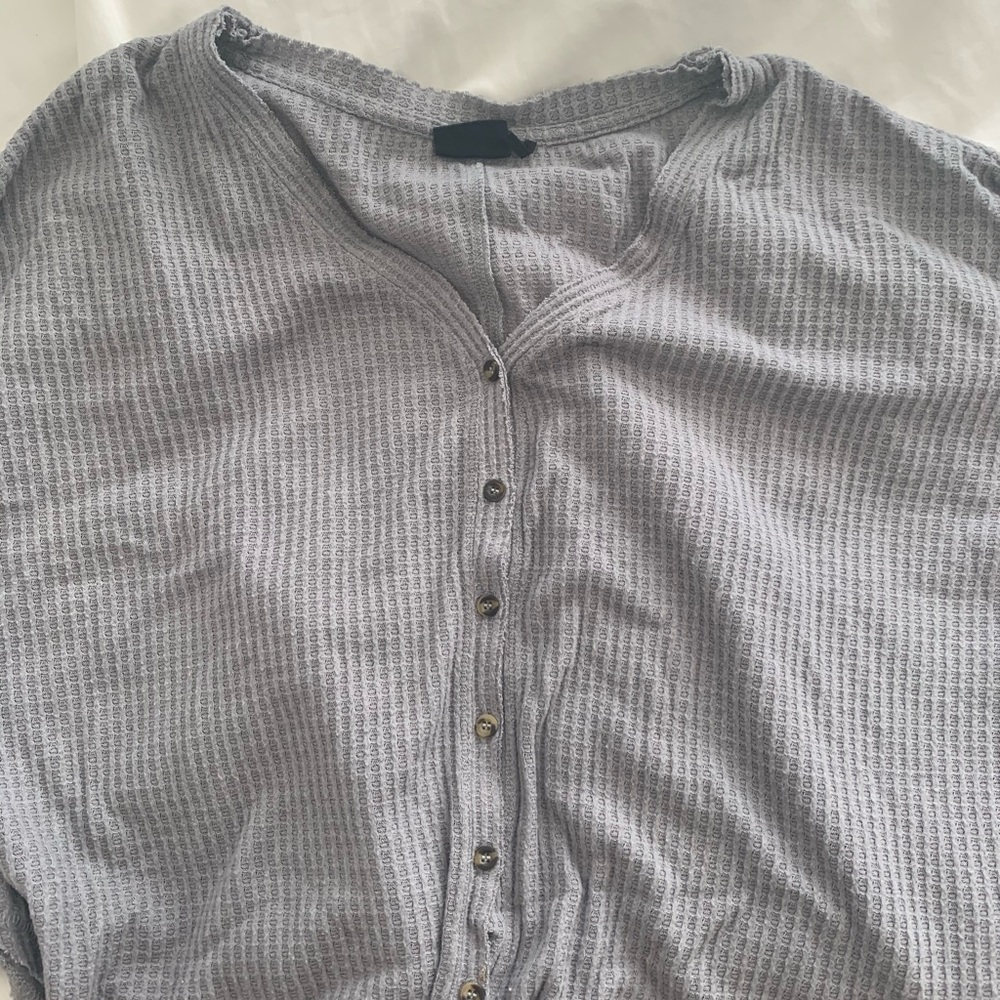 Oversized Thermal Button-Front Top